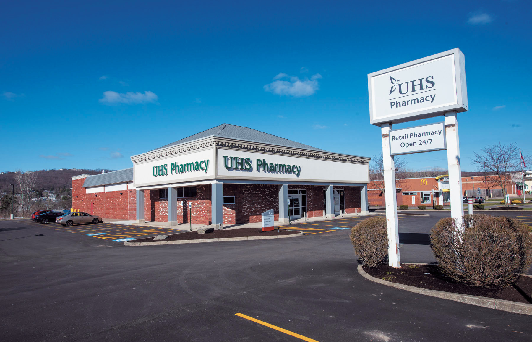 View of the UHS pharmacy from the parking lot.
